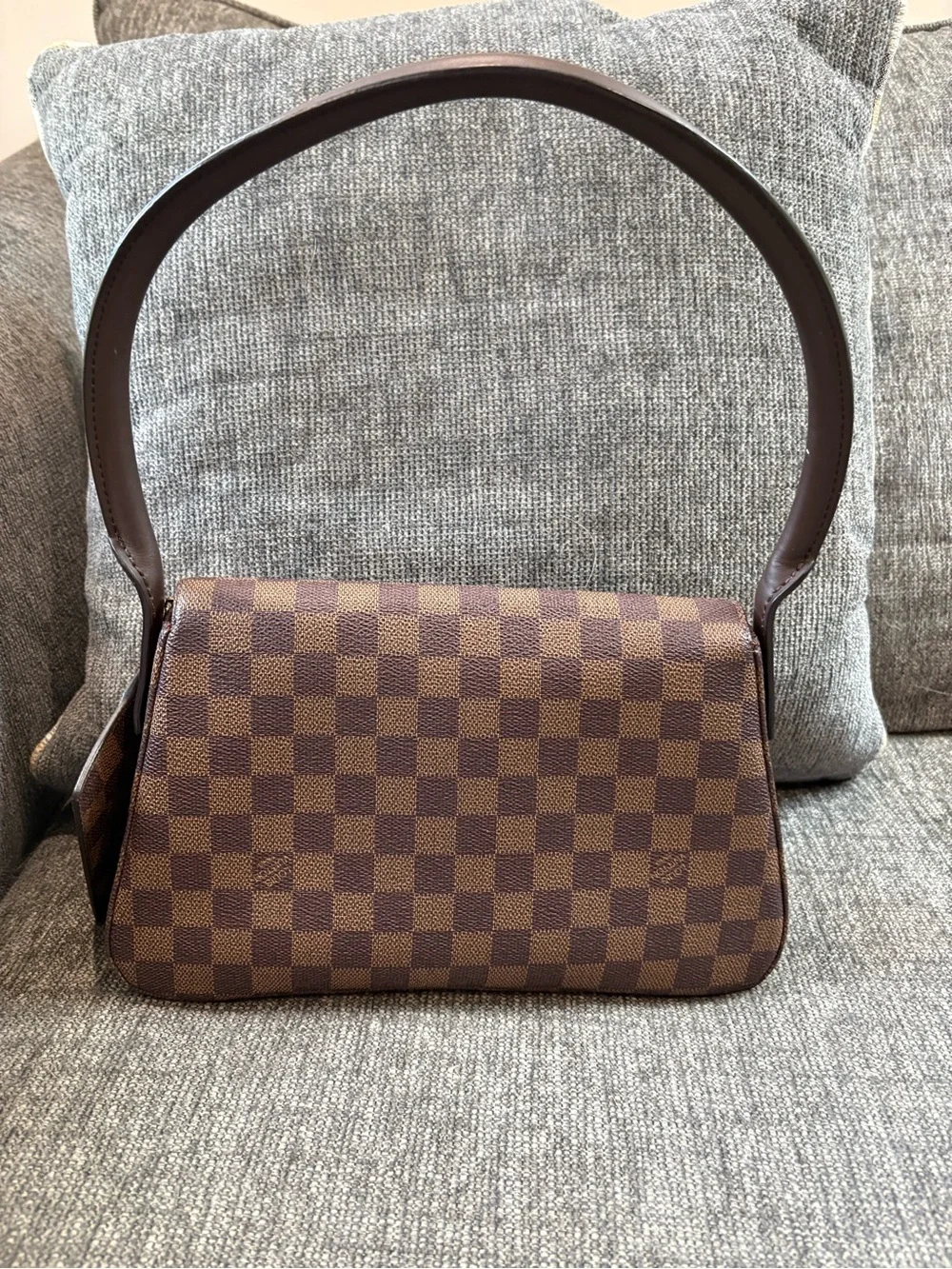 Louis Vuitton Brown Damier Ebene Shoulder Bag with Coin Pouch